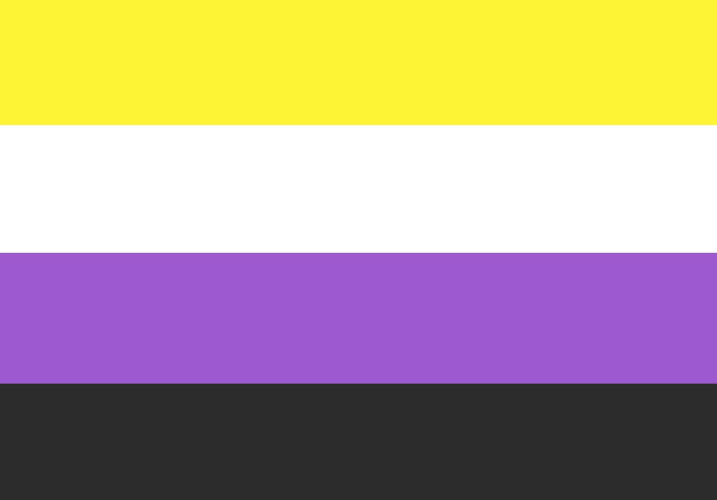Non binary stripes art painting, Noe binary symbol, concept for celebrations of LGBTQ in pride month around the world. photo