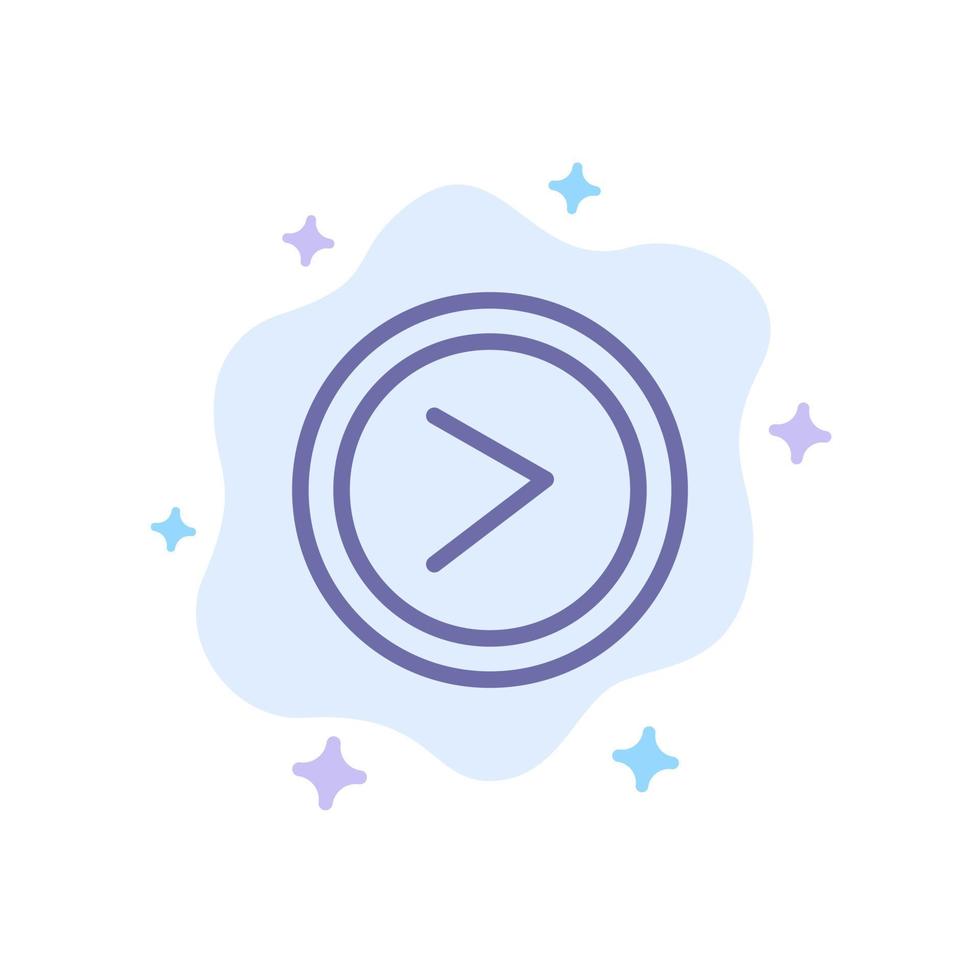 Arrow Interface Right User Blue Icon on Abstract Cloud Background vector