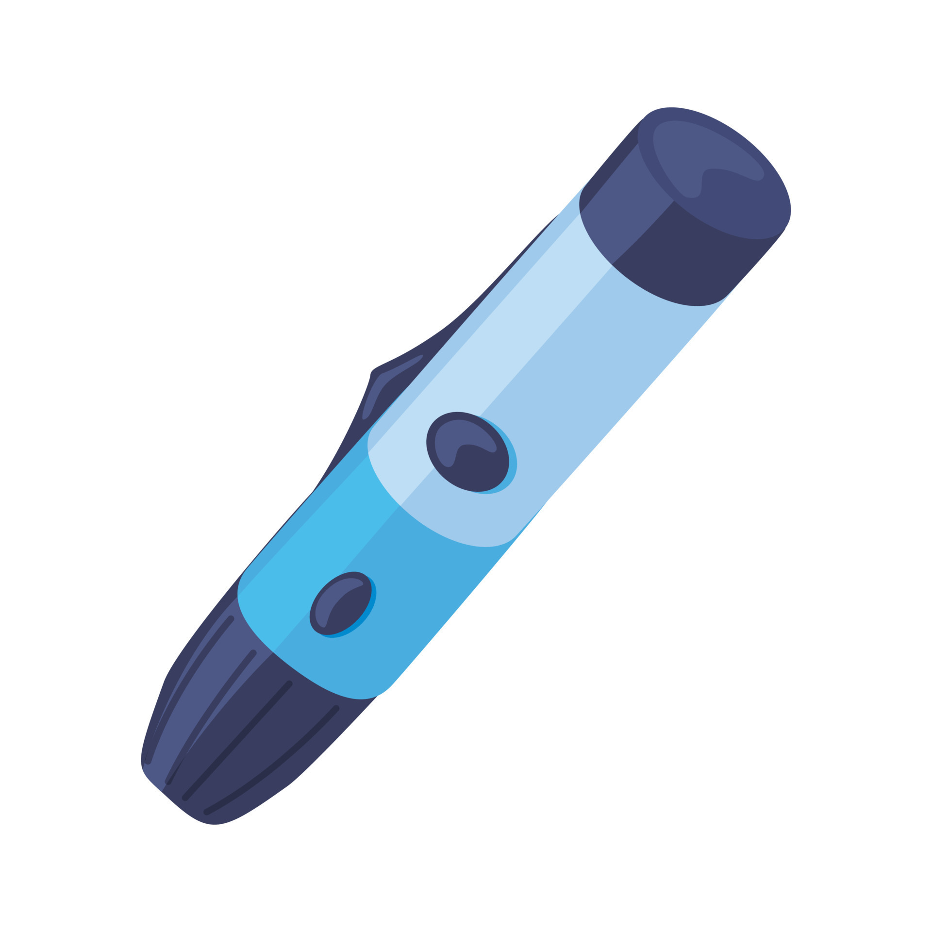 Blood lancet pen isolated on white background. Flat illustration of