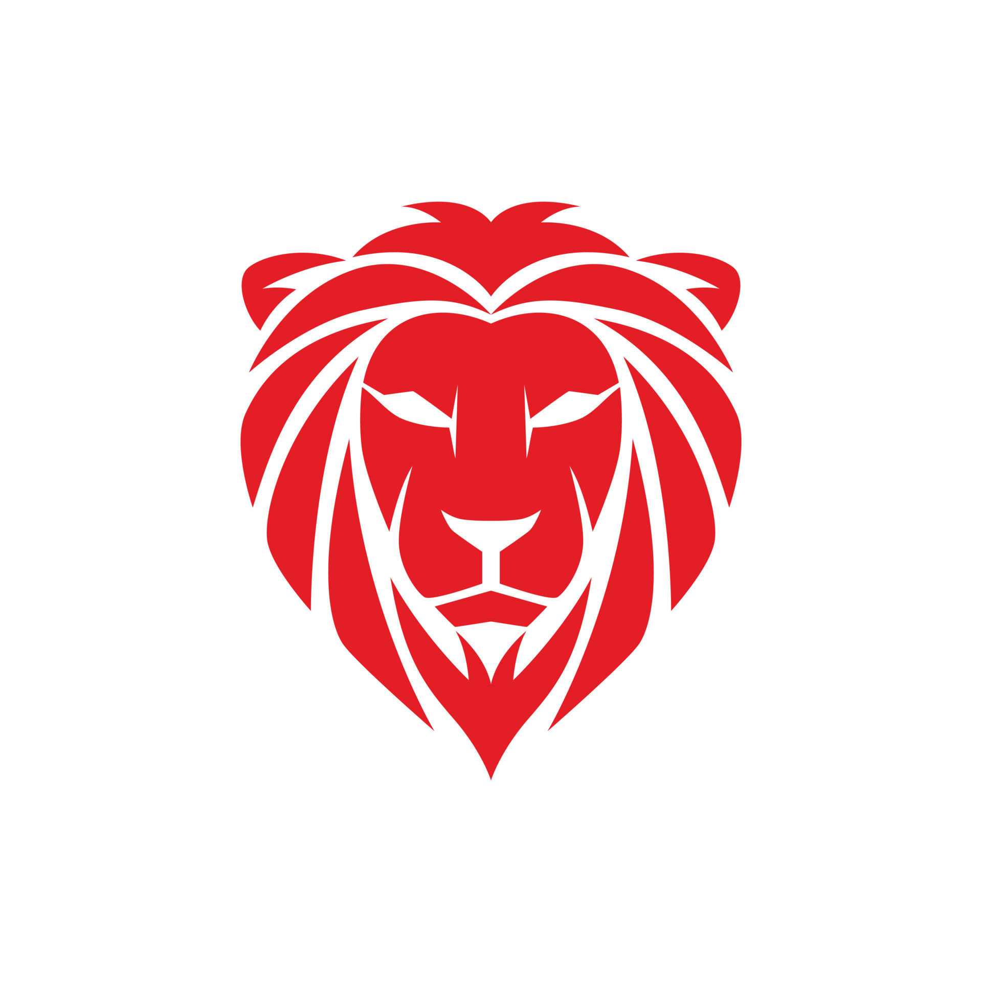 Flat Logo Design of Red Lion Head Concept vector illustration. 14904482 Vector Art at Vecteezy