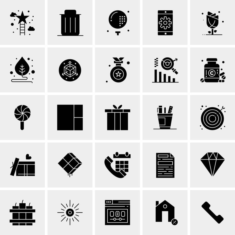 25 iconos de negocios universales vector ilustración de icono creativo para usar en proyectos relacionados con la web y dispositivos móviles