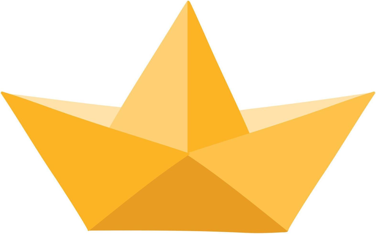 Origami paper boat, ship, triangular folded paper crafty styled vector