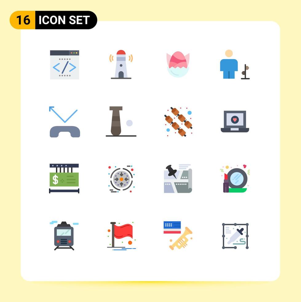 16 Universal Flat Colors Set for Web and Mobile Applications road sign direction egg body happy Editable Pack of Creative Vector Design Elements