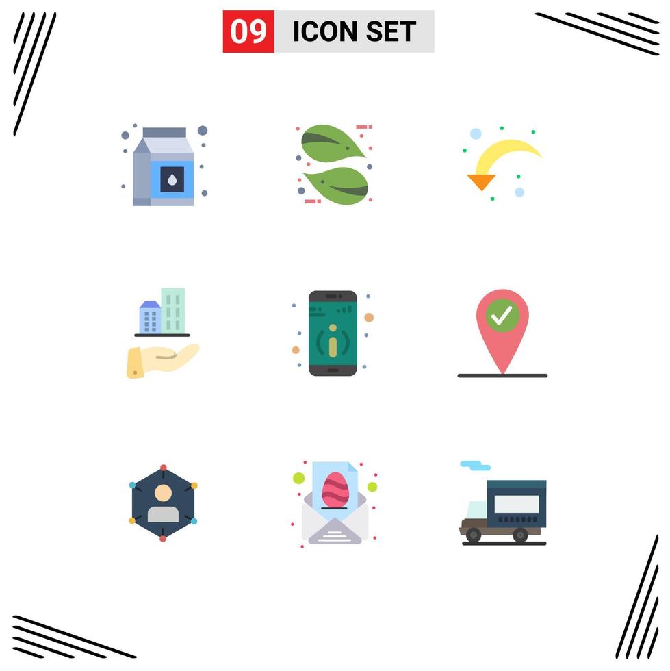Set of 9 Commercial Flat Colors pack for more detail reload sustainable business Editable Vector Design Elements