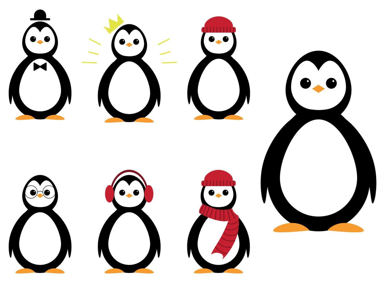 ilustración de diseño de vector de pingüino aislado sobre fondo blanco