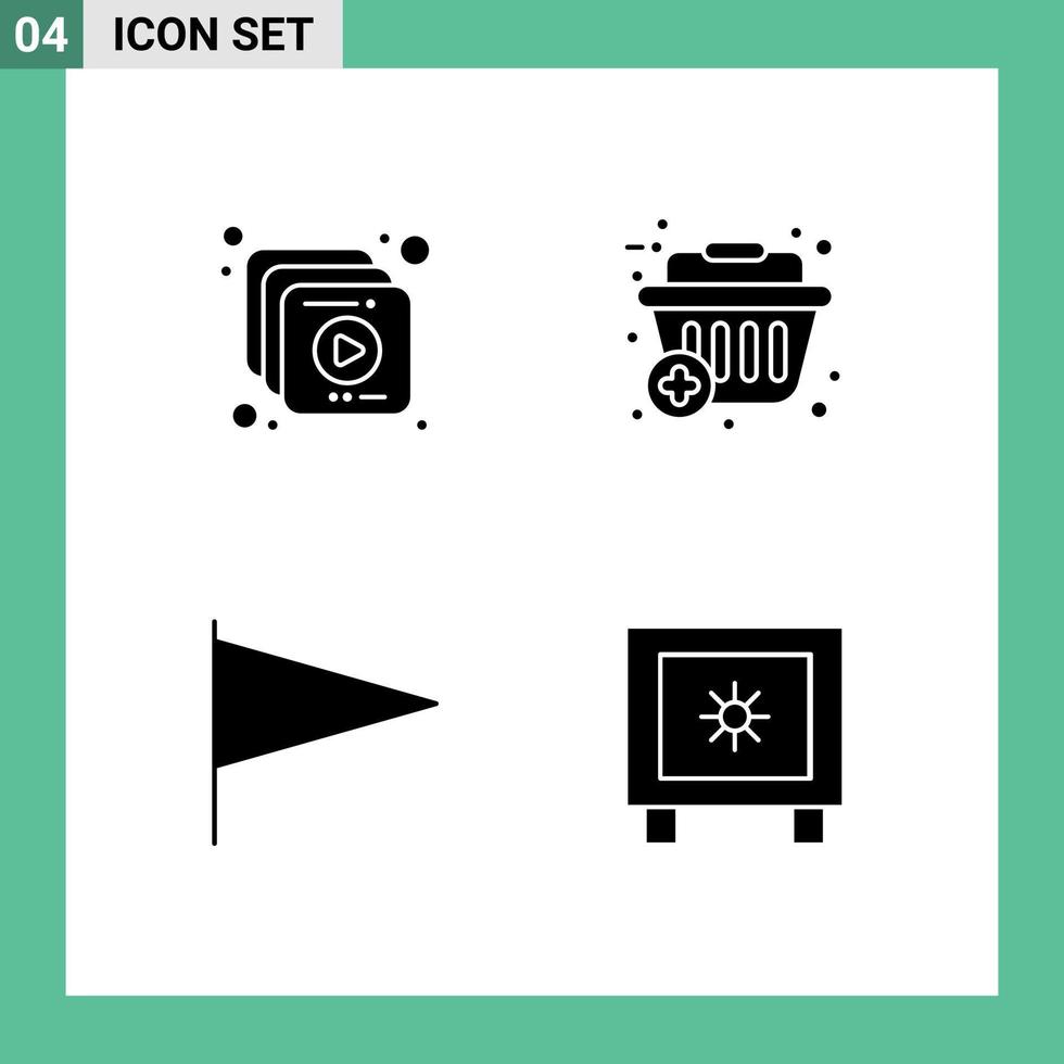 Pack of Modern Solid Glyphs Signs and Symbols for Web Print Media such as collection mark basket shopping basket lock Editable Vector Design Elements