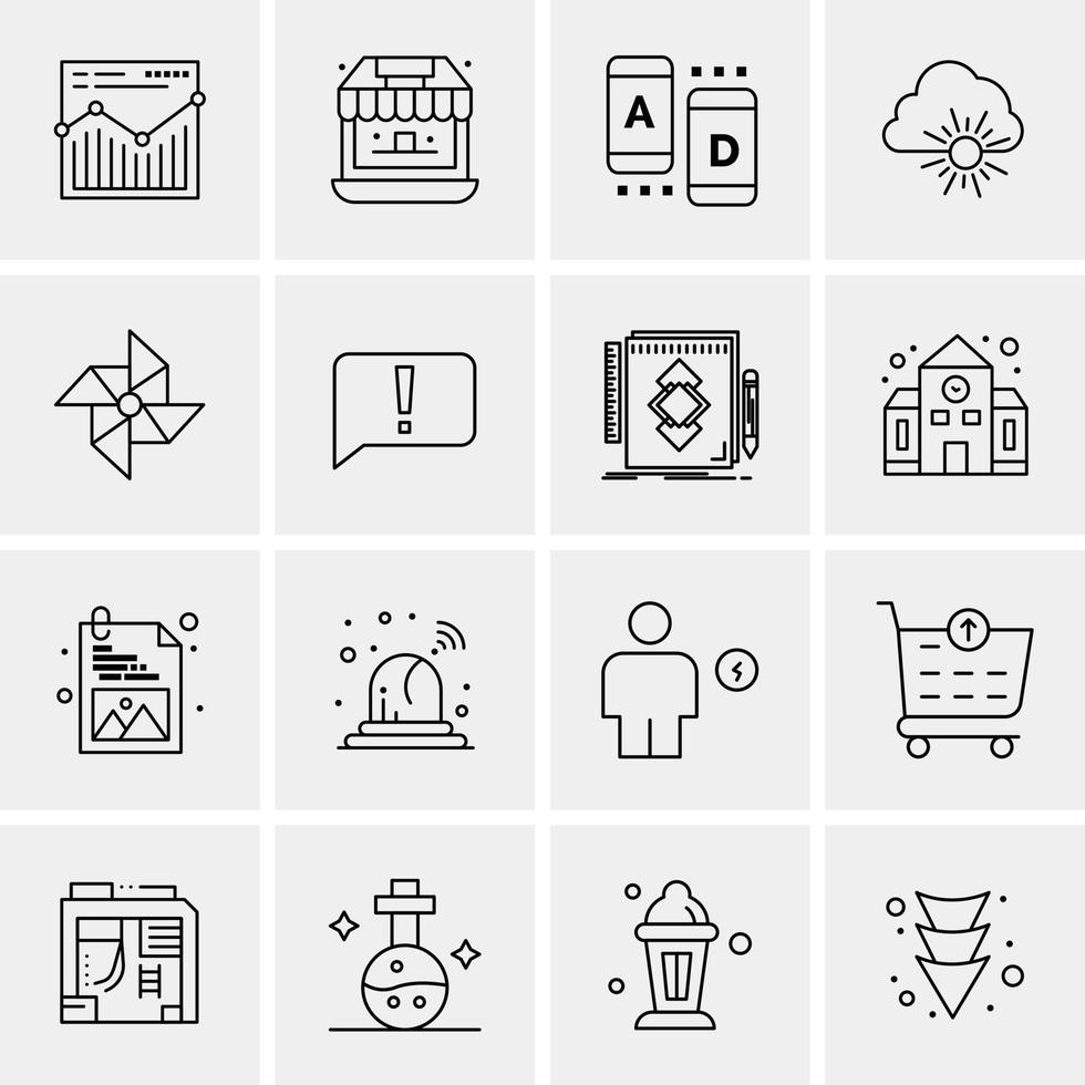 16 Business Universal Icons Vector Creative Icon Illustration to use in web and Mobile Related project