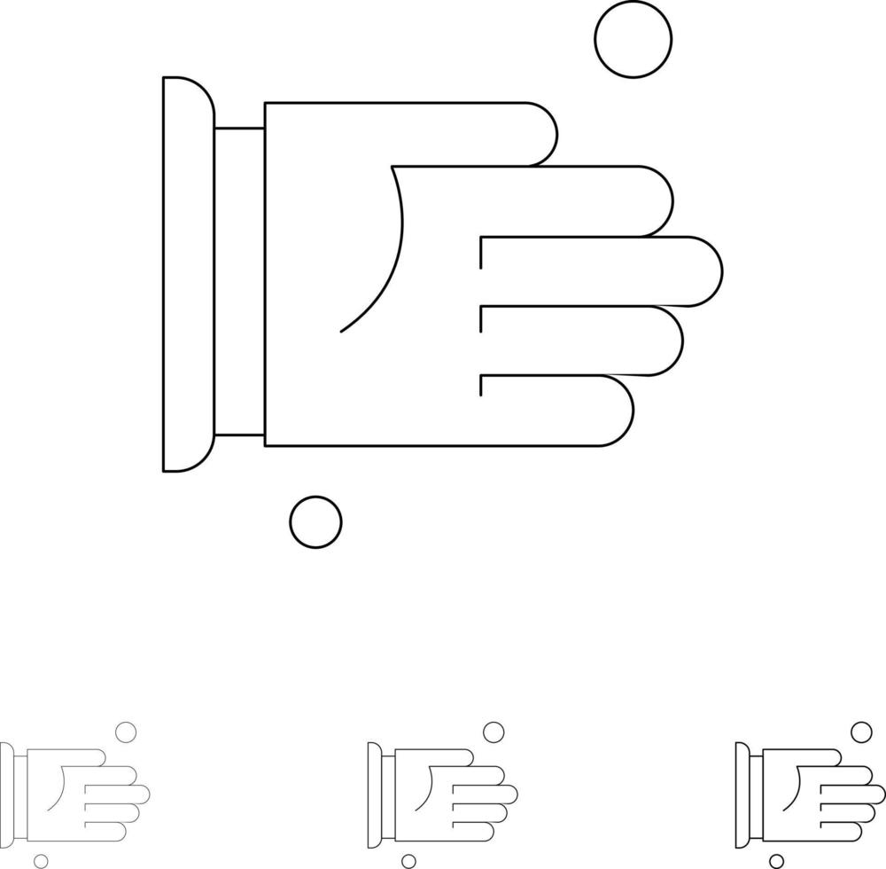 Hand Handshake Agreement Office Bold and thin black line icon set vector