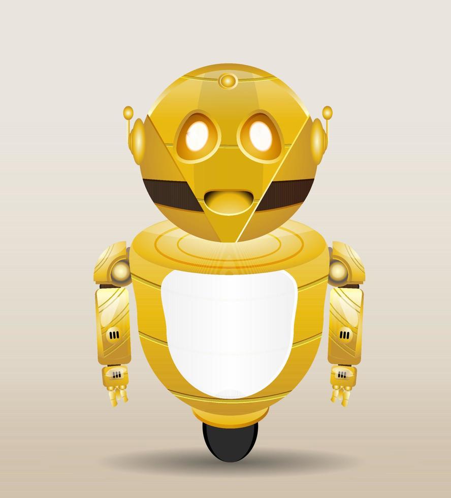 yellow old vintage robot in vintage color detail vector