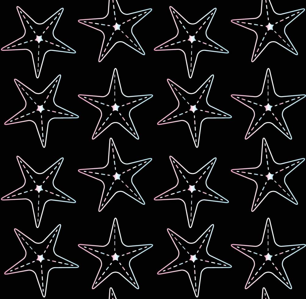 Vector seamless pattern of sea stars