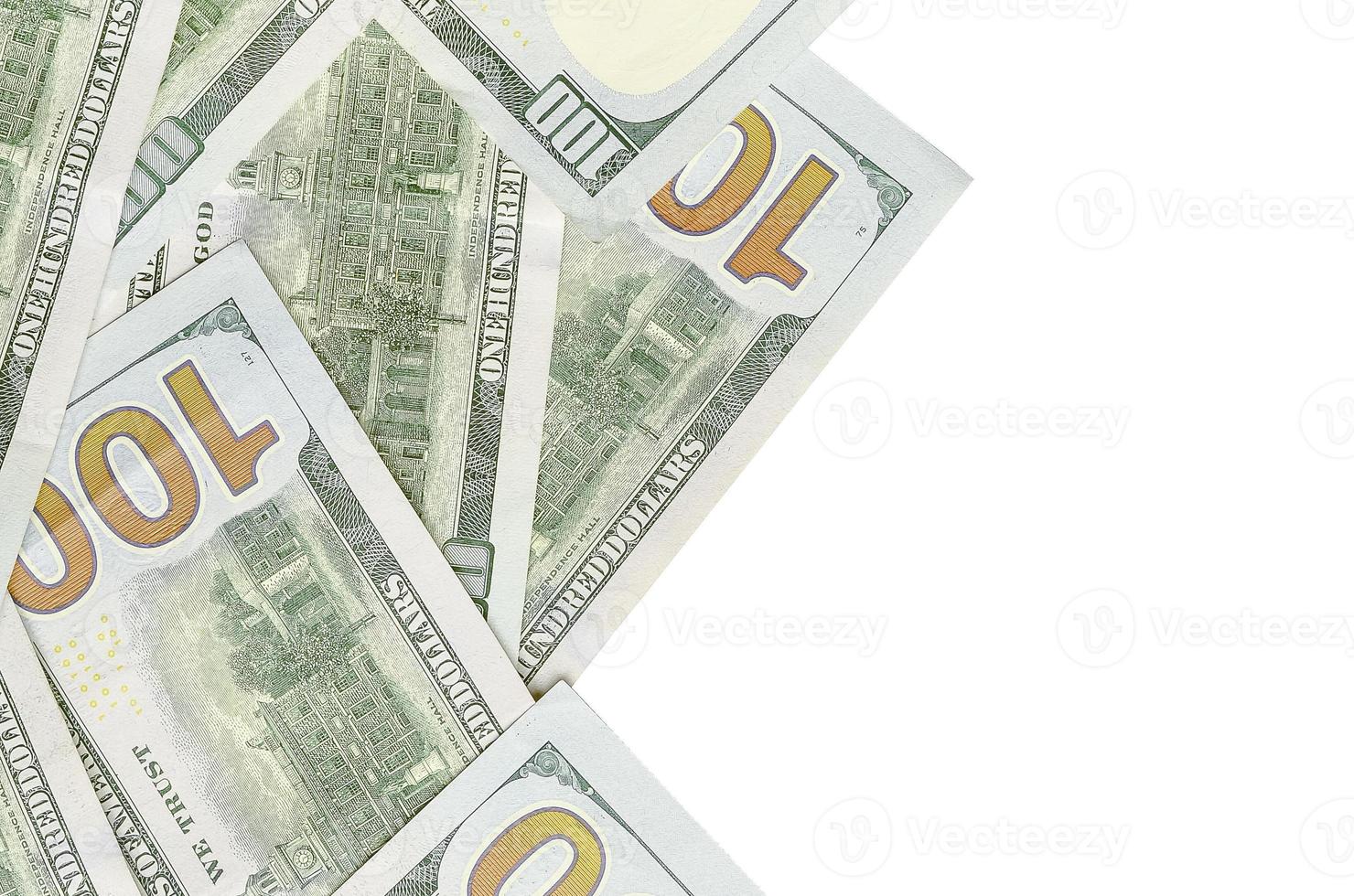 Dollar bills. American money isolated on white with copy space photo