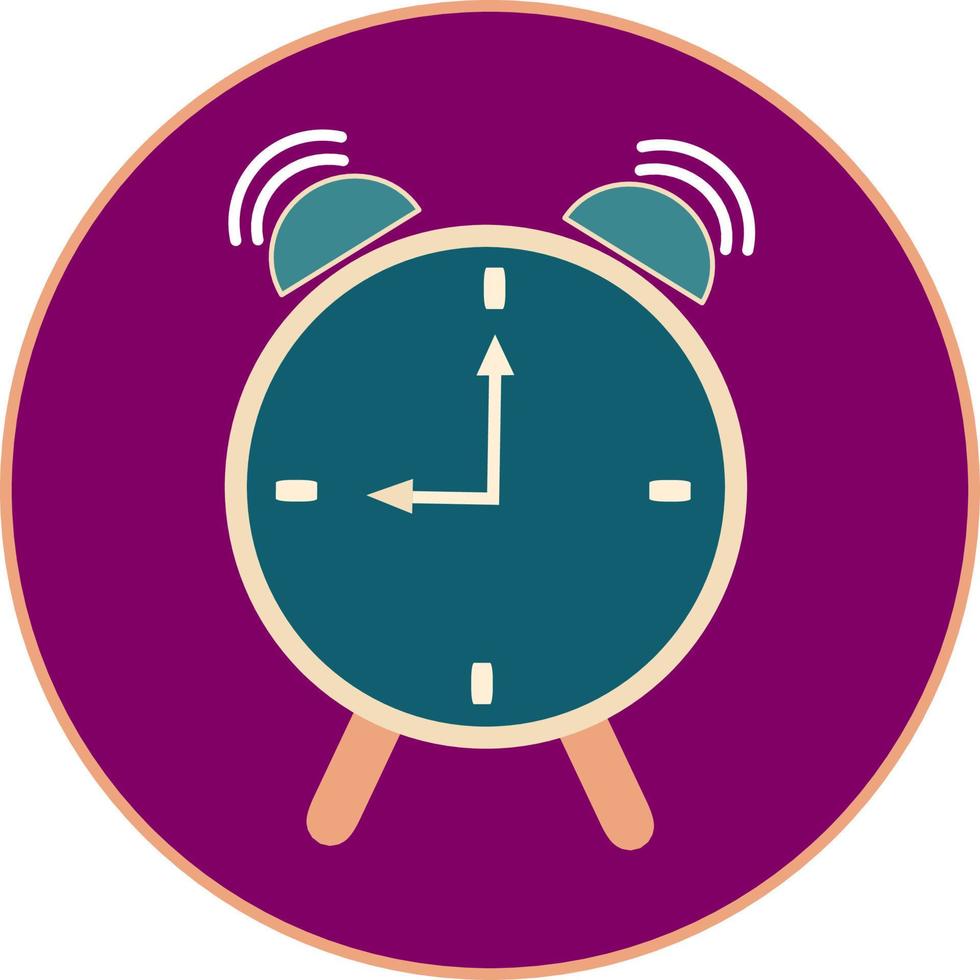 Alarm clock,icon on magenta background. vector