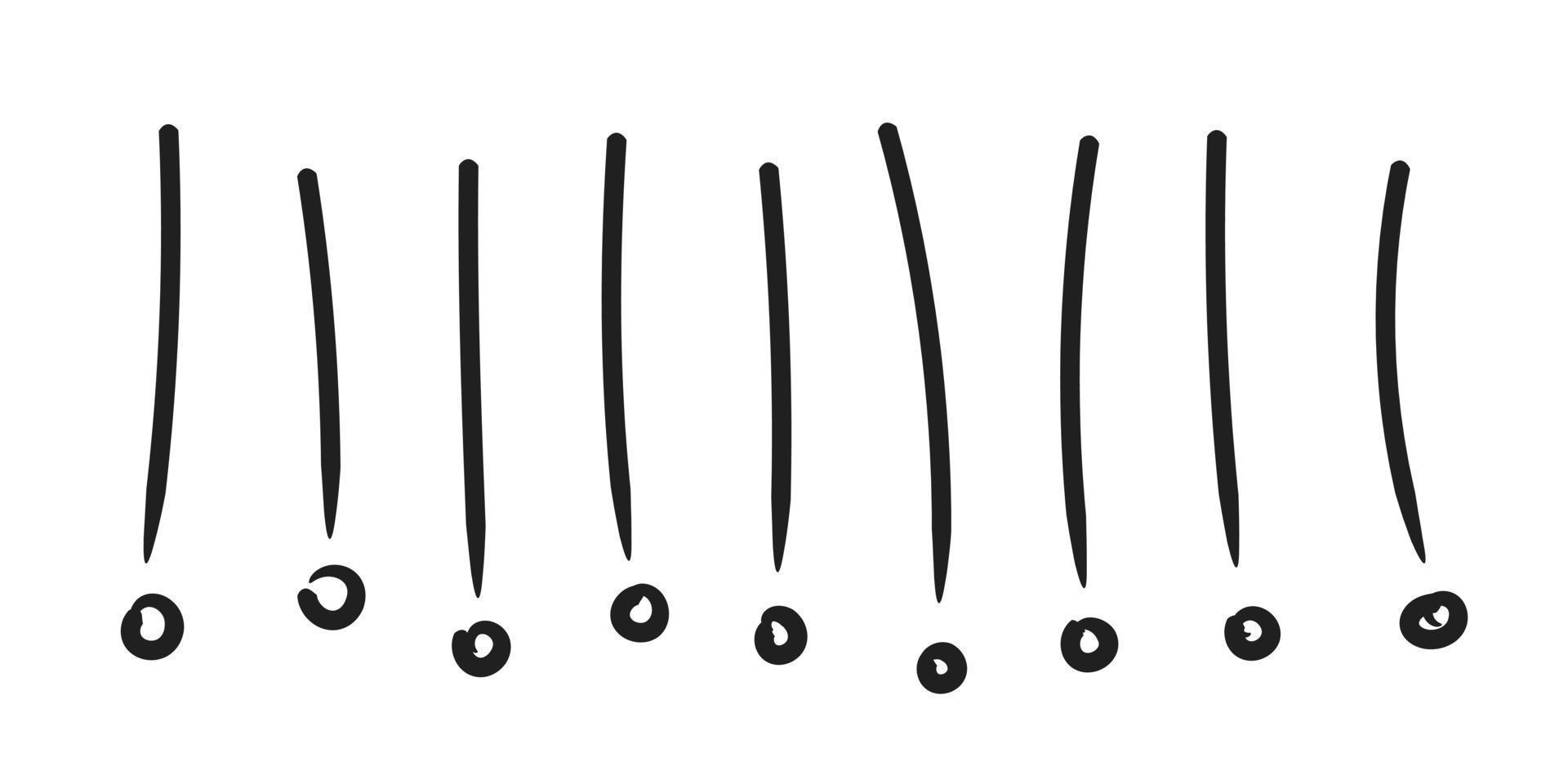 Hand drawn irregular exclamation marks. Perfect for lettering and Illustrations. vector