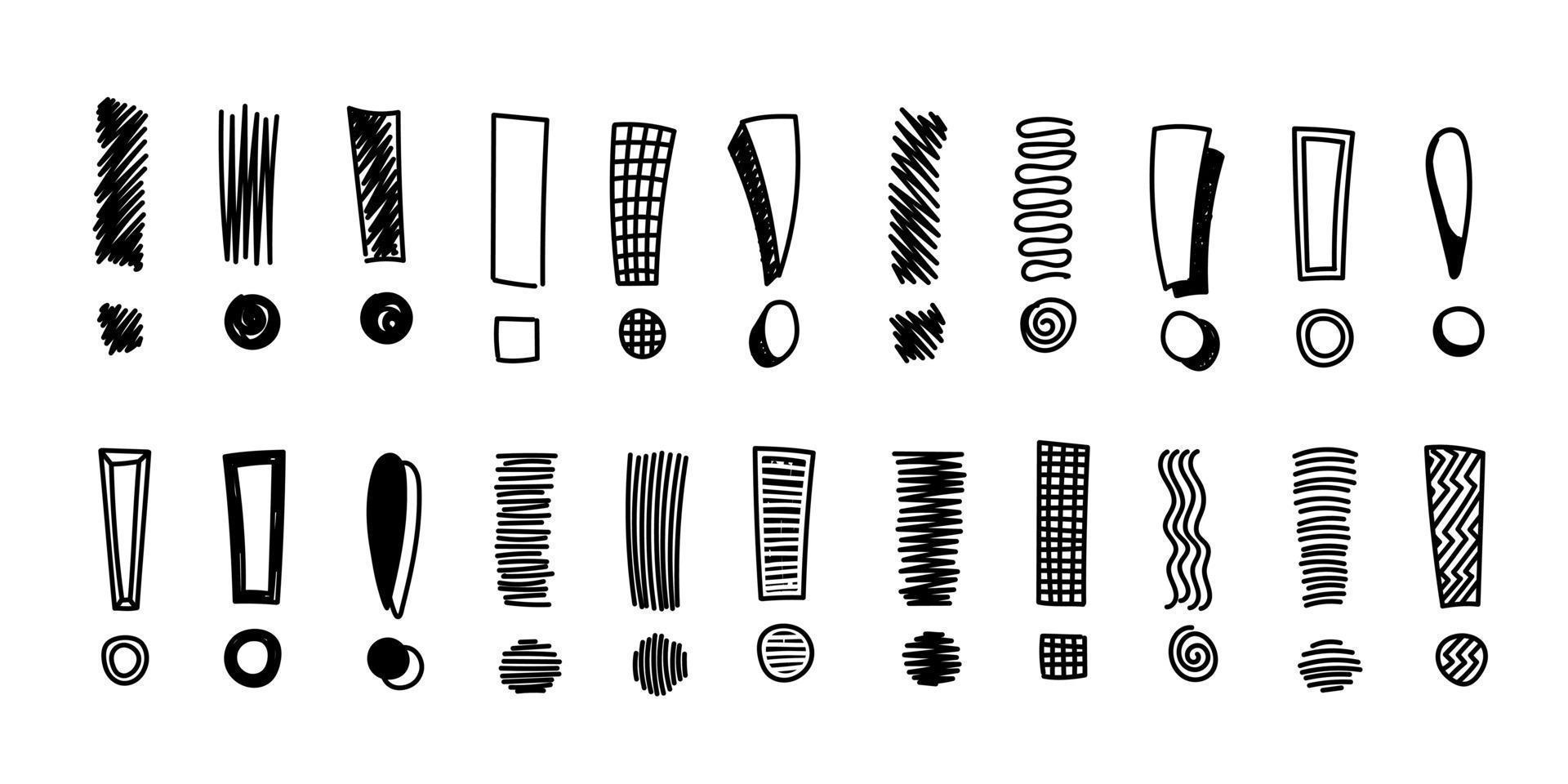 Exclamation marks collection in different styles. Perfect for lettering and illustrations. vector