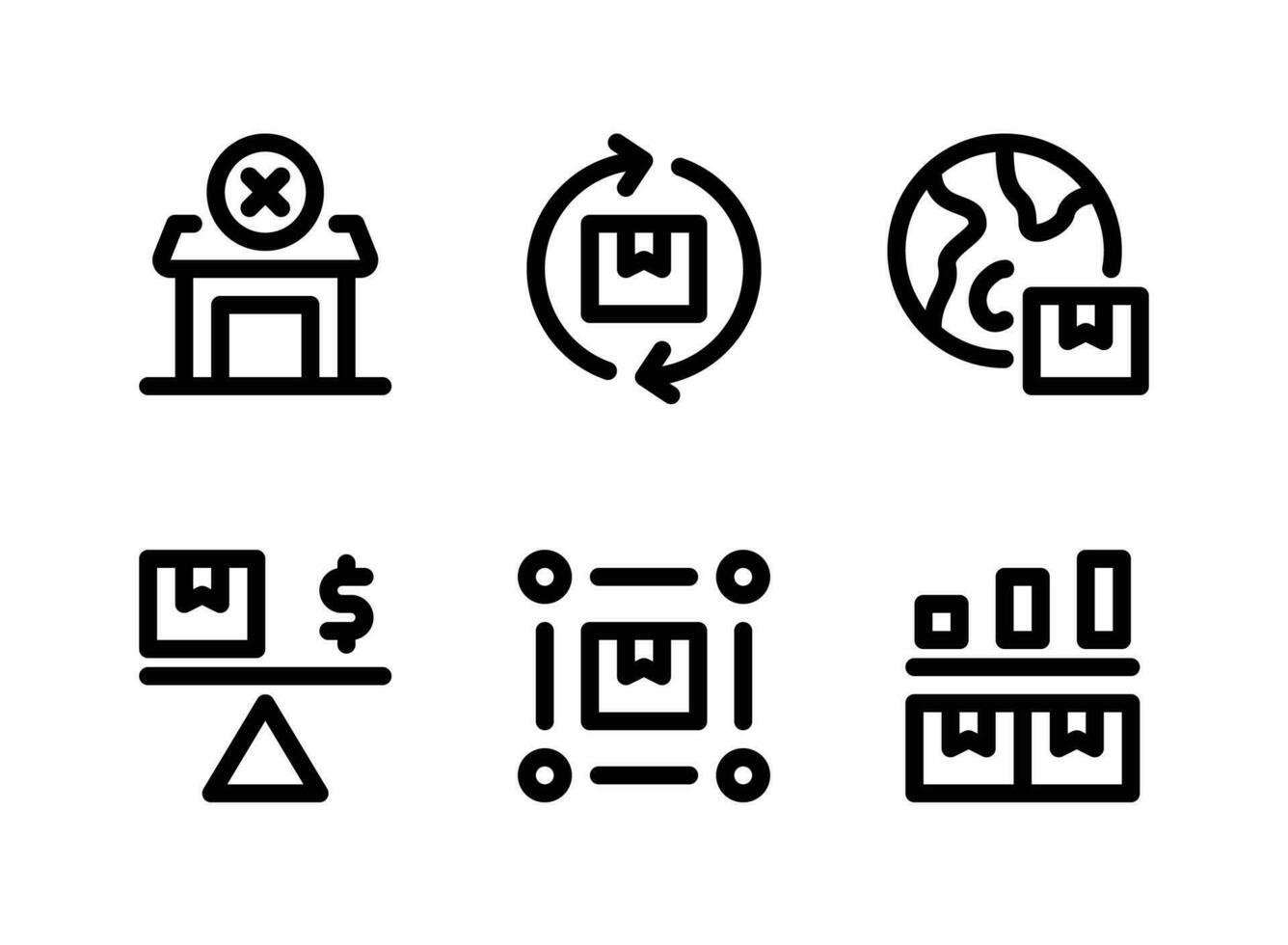 Simple Set of Market Economy Related Vector Line Icons