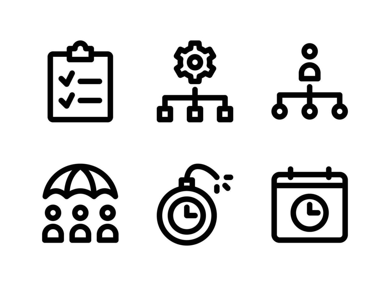 Simple Set of Crisis Management Vector Line Icons