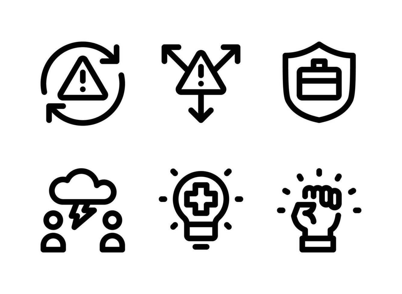 Simple Set of Crisis Management Vector Line Icons
