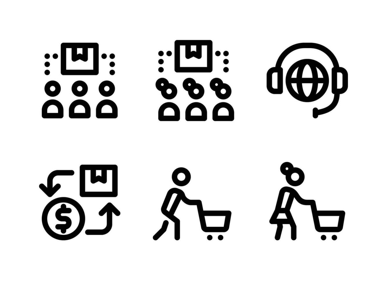 Simple Set of Market Economy Related Vector Line Icons