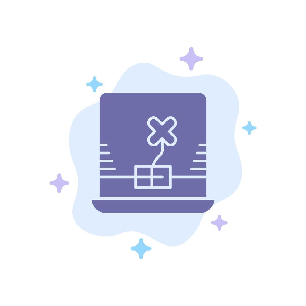Laptop Computer Ireland Blue Icon on Abstract Cloud Background vector