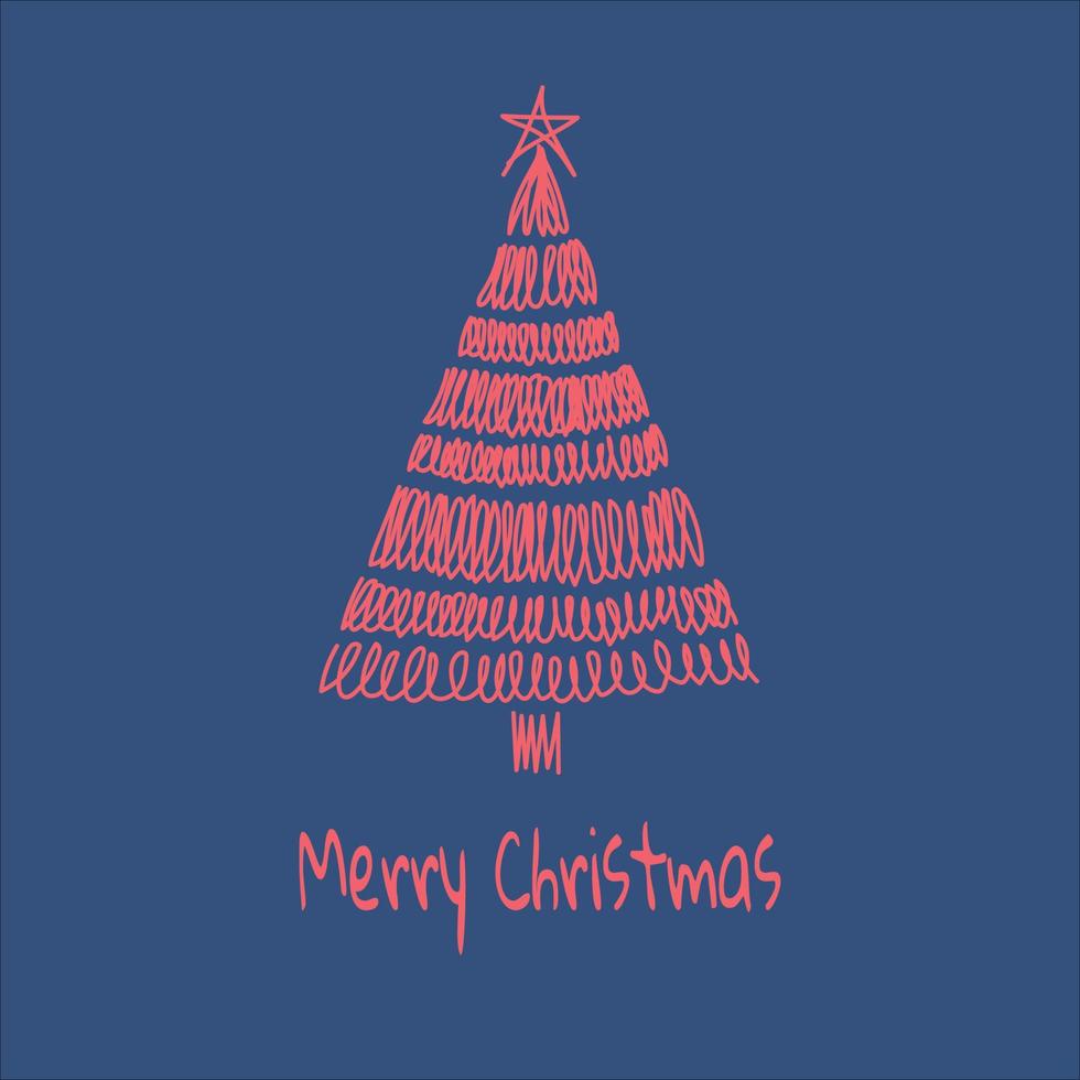 tarjeta de feliz navidad con árbol de navidad abstracto vector