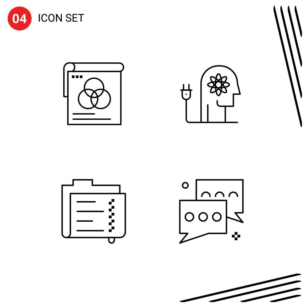 User Interface Pack of 4 Basic Filledline Flat Colors of brusher archive fly boosting document Editable Vector Design Elements