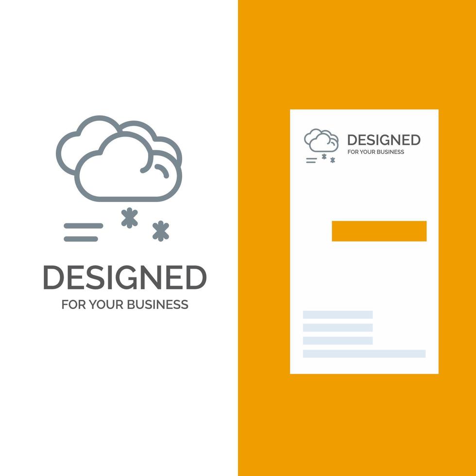 Cloud Raining Forecast Raining Rainy Weather Grey Logo Design and Business Card Template vector