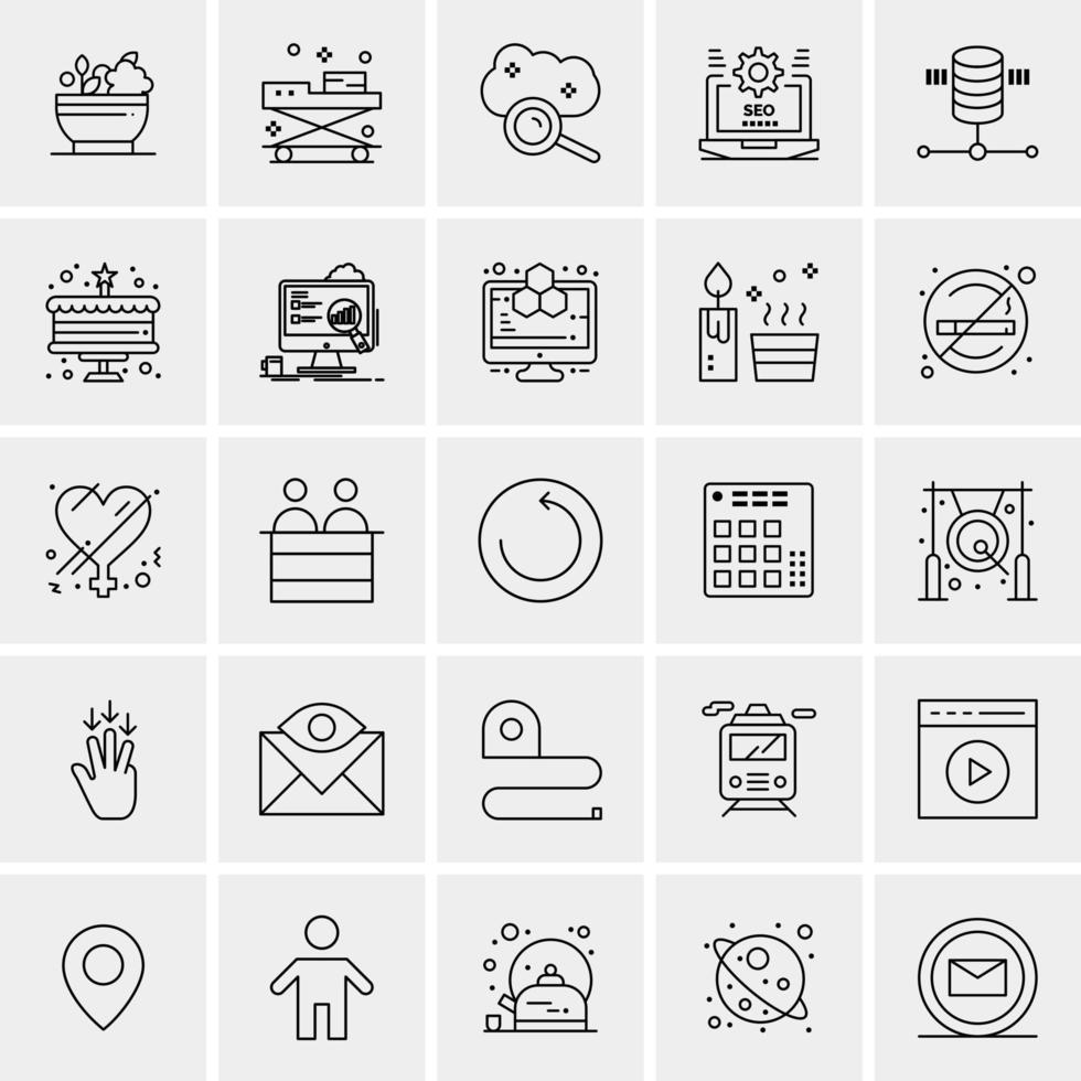 25 iconos de negocios universales vector ilustración de icono creativo para usar en proyectos relacionados con la web y dispositivos móviles