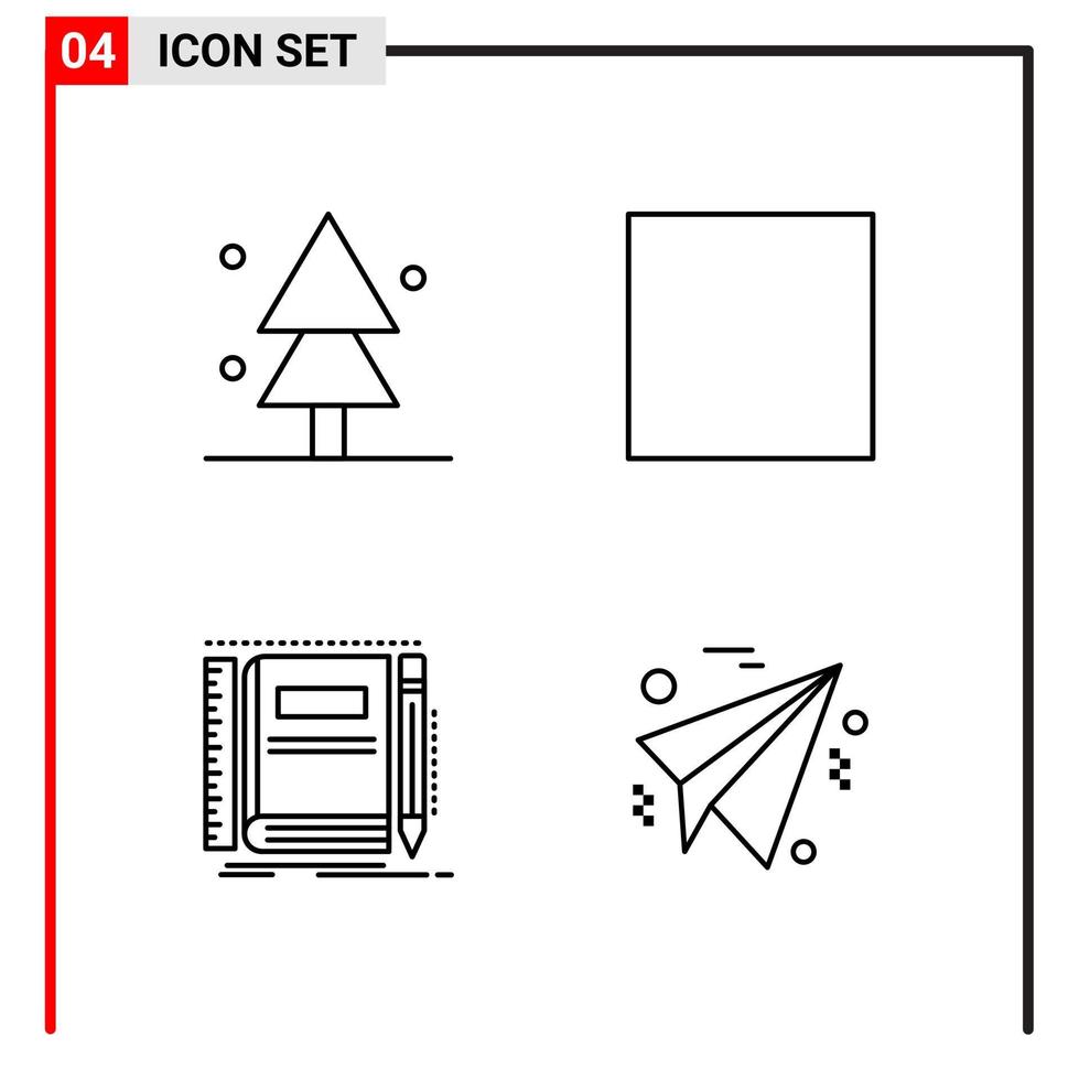 4 General Icons for website design print and mobile apps. 4 Outline Symbols Signs Isolated on White Background. 4 Icon Pack. vector