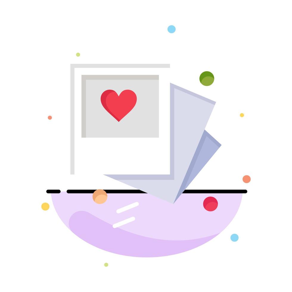 Gallery Photo Love Wedding Abstract Flat Color Icon Template vector