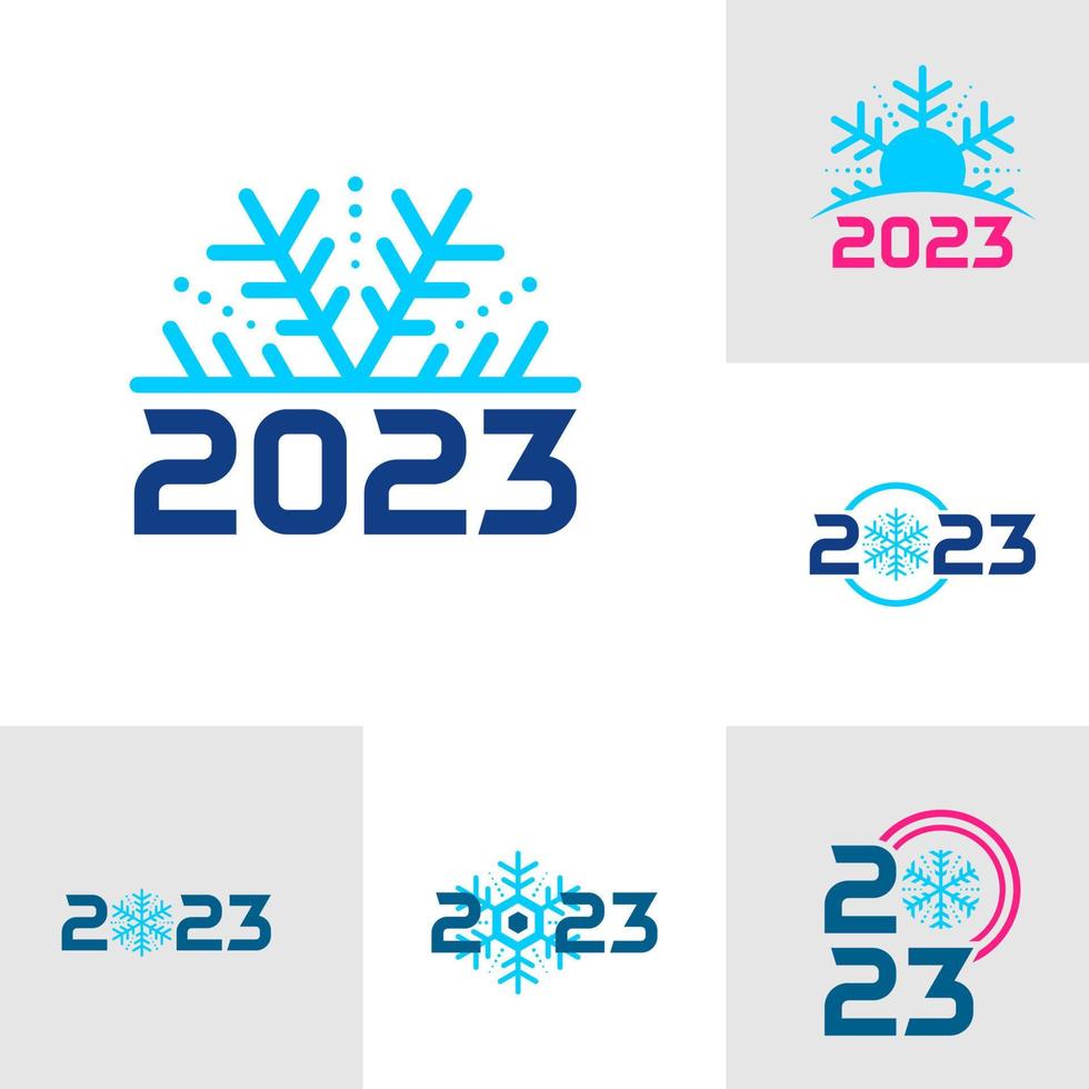 Set of 2023 Winter logo template, Winter 2023 logo design vector