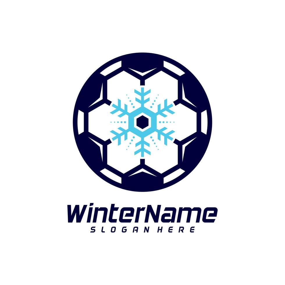 plantilla de logotipo de fútbol de invierno, vector de diseño de logotipo de fútbol de invierno