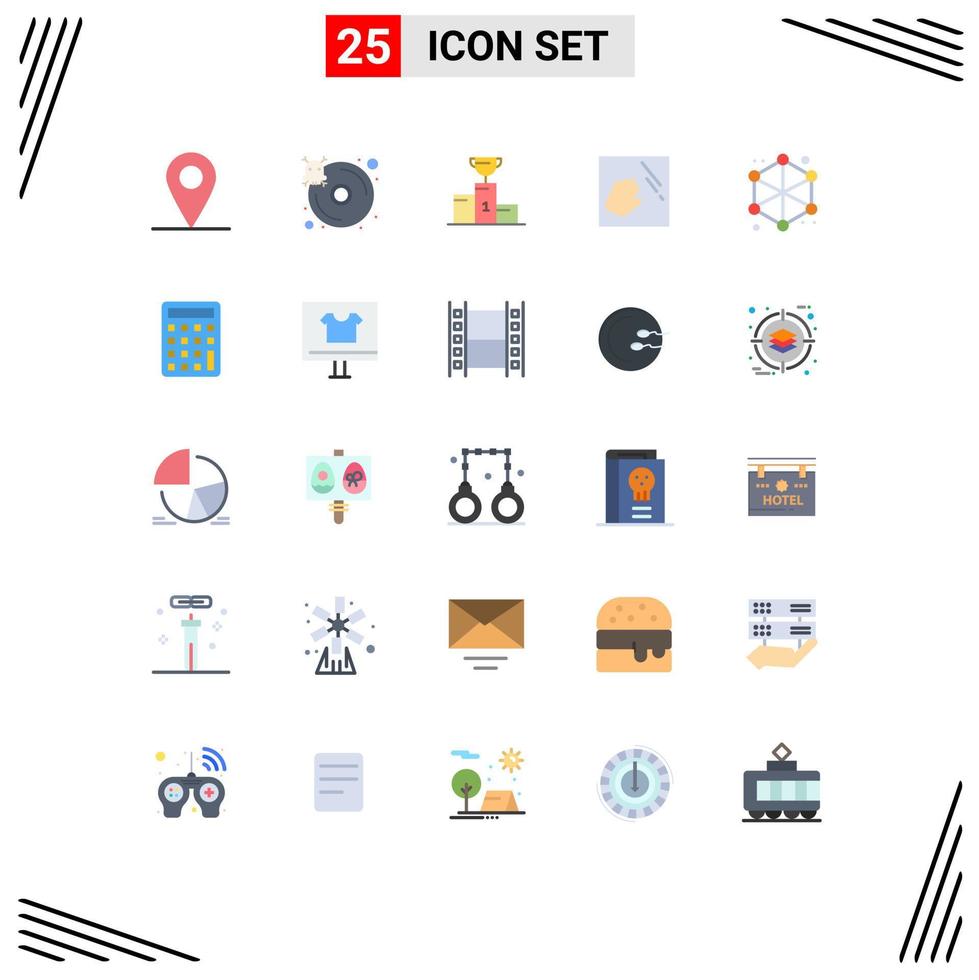 Flat Color Pack of 25 Universal Symbols of server analytics champion