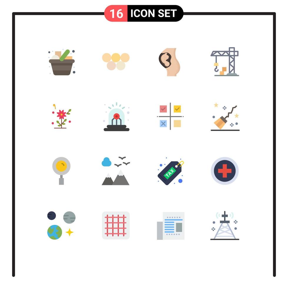 16 iconos creativos signos y símbolos modernos de construcción de flores juegos olímpicos arquitectura obstetricia paquete editable de elementos de diseño de vectores creativos
