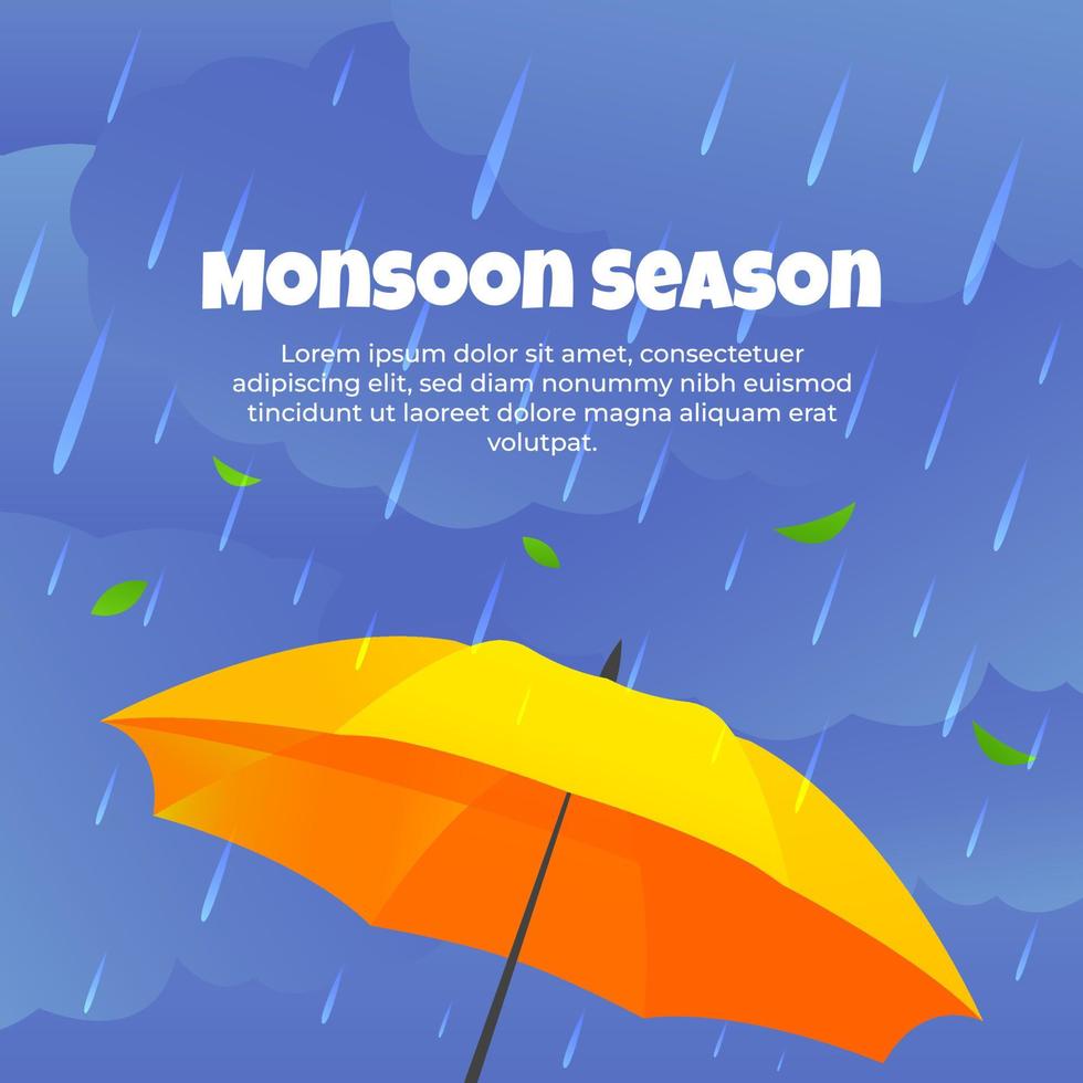 Yellow umbrella on cloudy sky monsoon season background 14906996 Vector Art  at Vecteezy