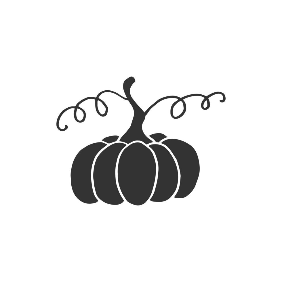 Pumpkin silhouette. Thanksgiving and Halloween Elements. Autumn pumpkin. vector