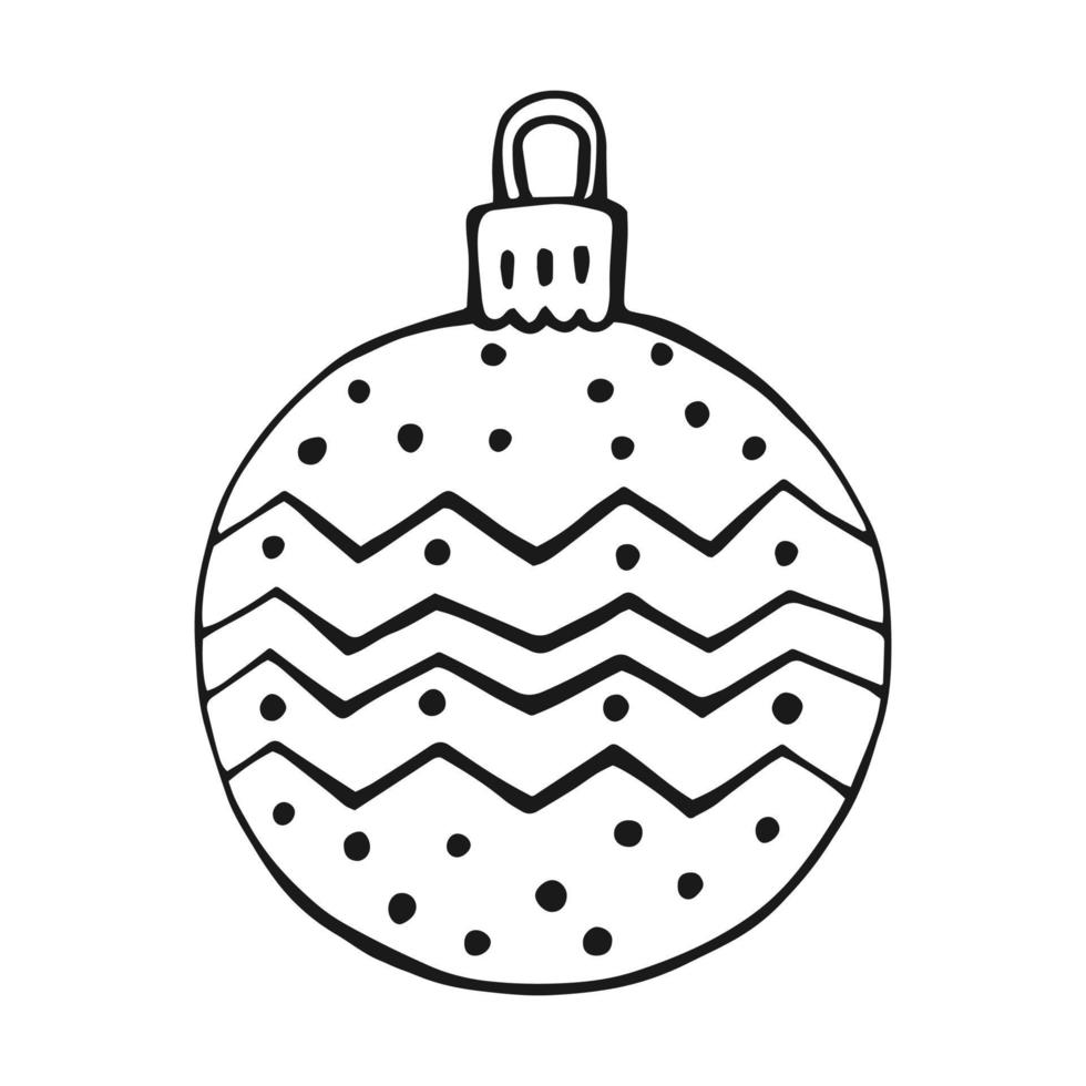 bolas de navidad elementos de decoración aislados. ilustración vectorial dibujada a mano. vector