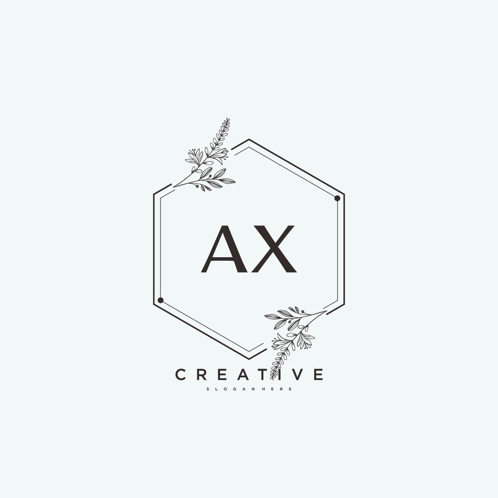 AX Beauty vector initial logo art, handwriting logo of initial signature, wedding, fashion, jewerly, boutique, floral and botanical with creative template for any company or business.
