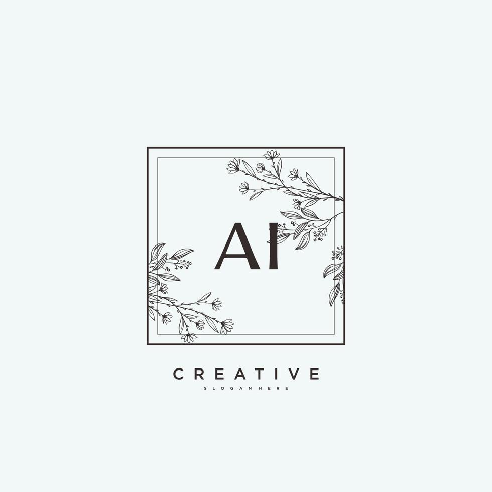 arte del logotipo inicial del vector de belleza ai, logotipo de escritura a mano de firma inicial, boda, moda, joyería, boutique, floral y botánica con plantilla creativa para cualquier empresa o negocio.