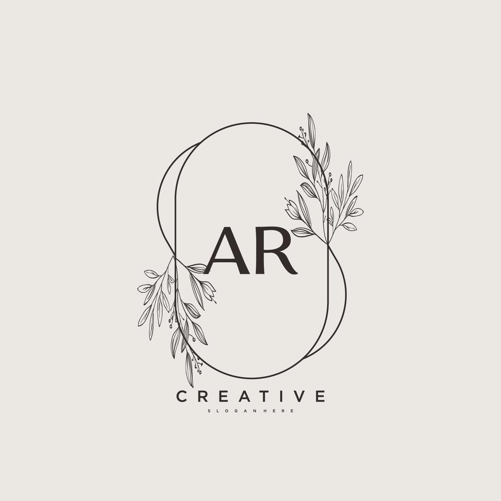 arte del logotipo inicial del vector de belleza ar, logotipo de escritura a mano de firma inicial, boda, moda, joyería, boutique, floral y botánica con plantilla creativa para cualquier empresa o negocio.