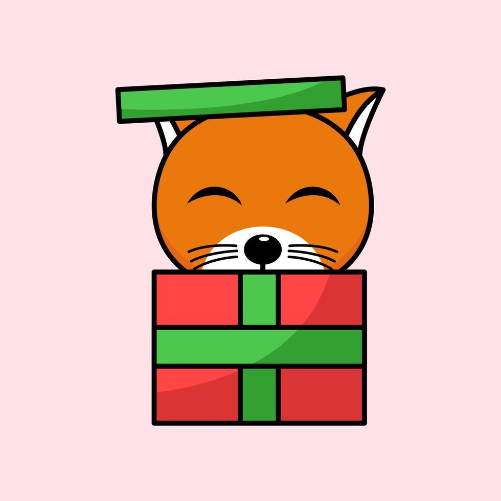 Cute orange cat character premium vector illustration