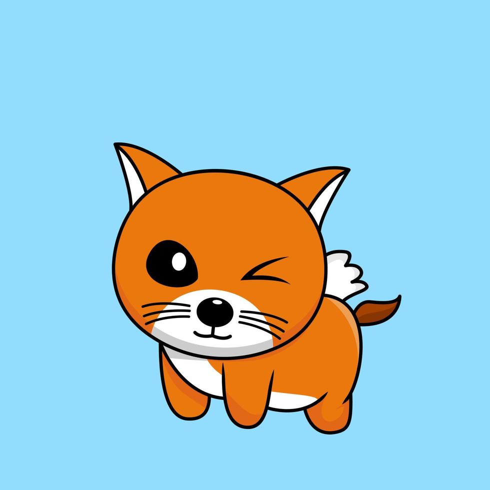 ilustración de vector premium de personaje de gato naranja lindo