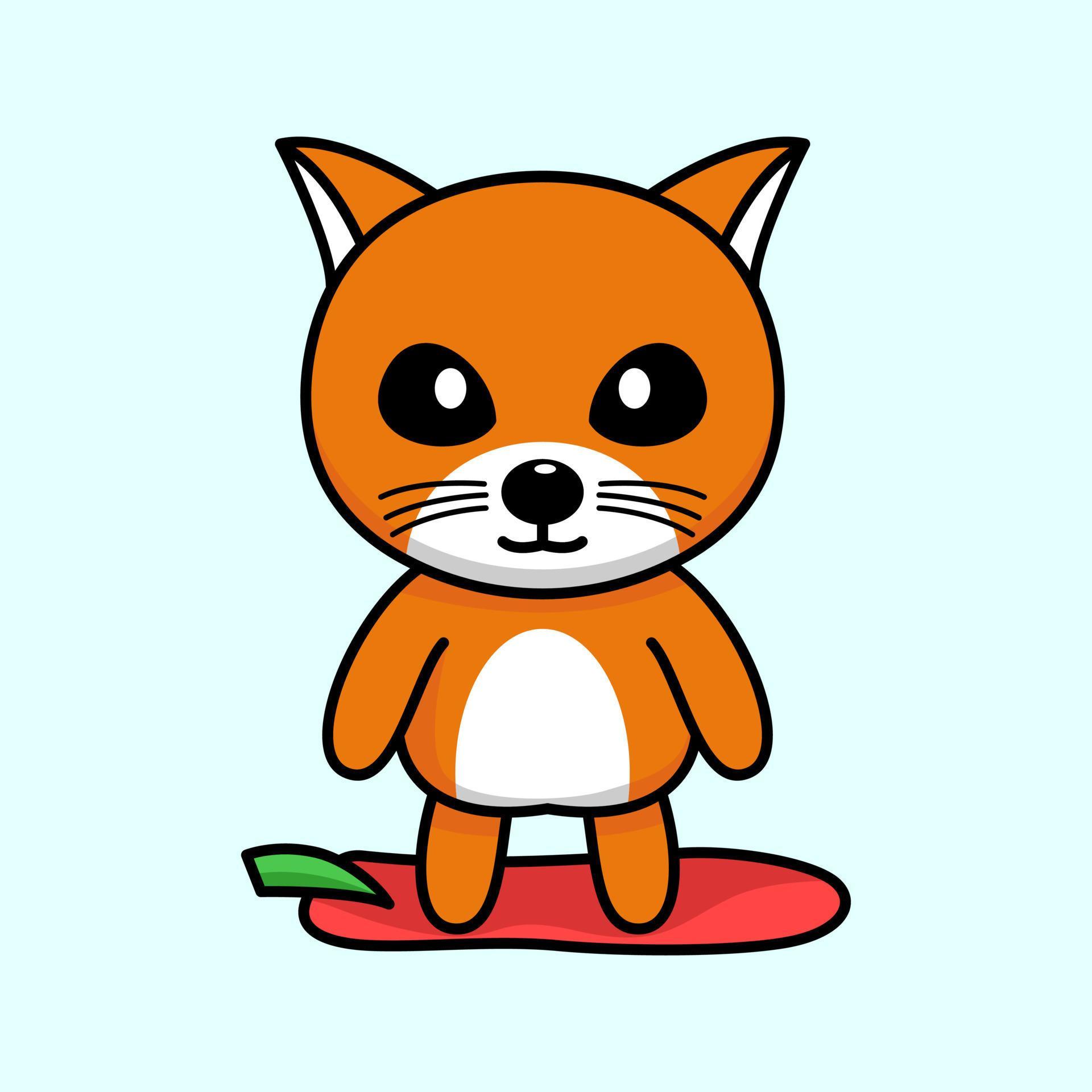 Cute orange cat character premium vector illustration 14907326 Vector