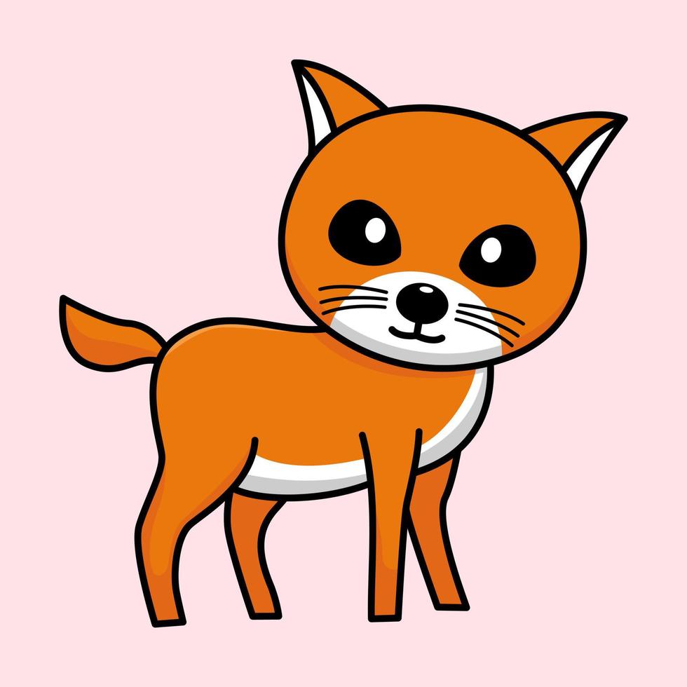ilustración de vector premium de personaje de gato naranja lindo