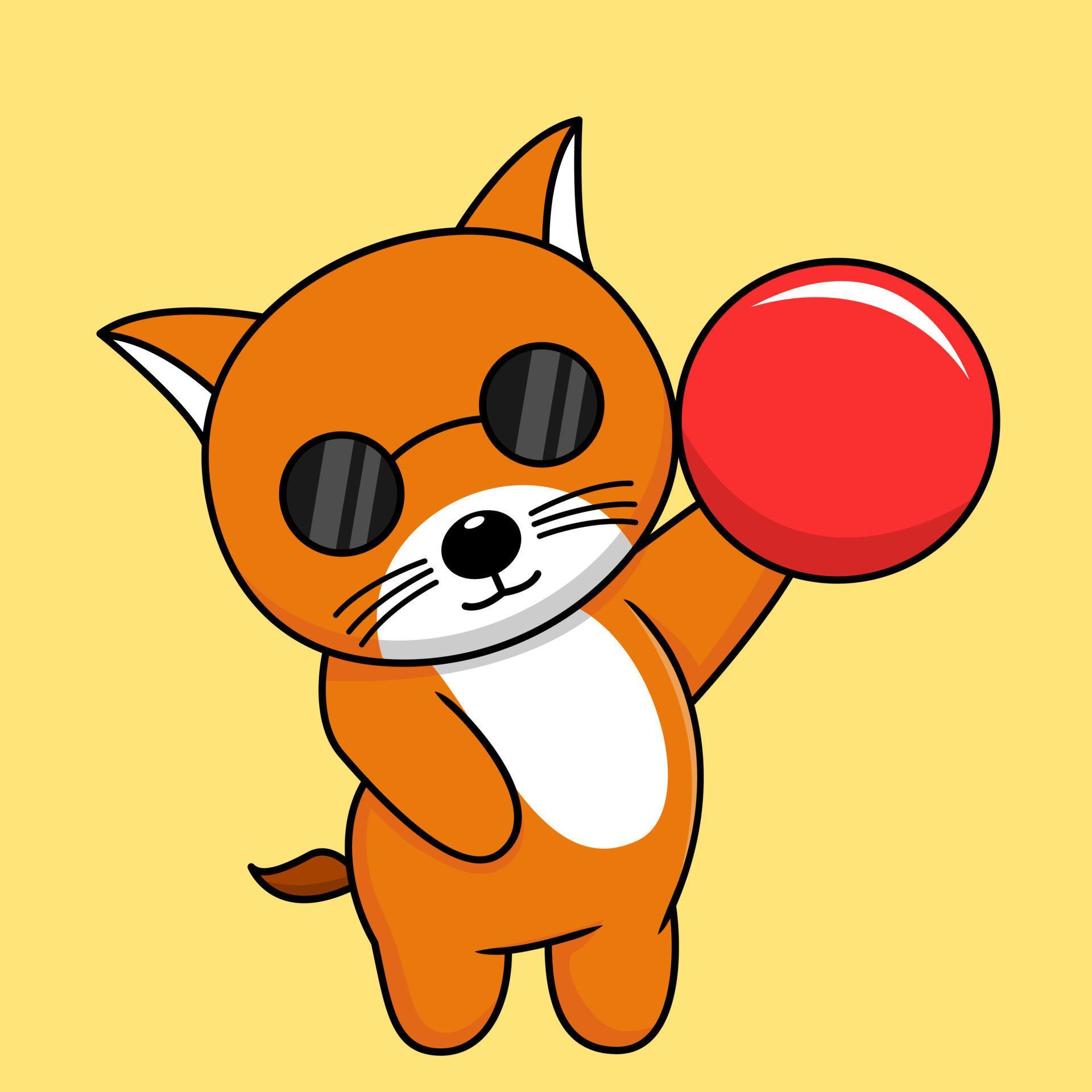 Cute orange cat character premium vector illustration 14907342 Vector