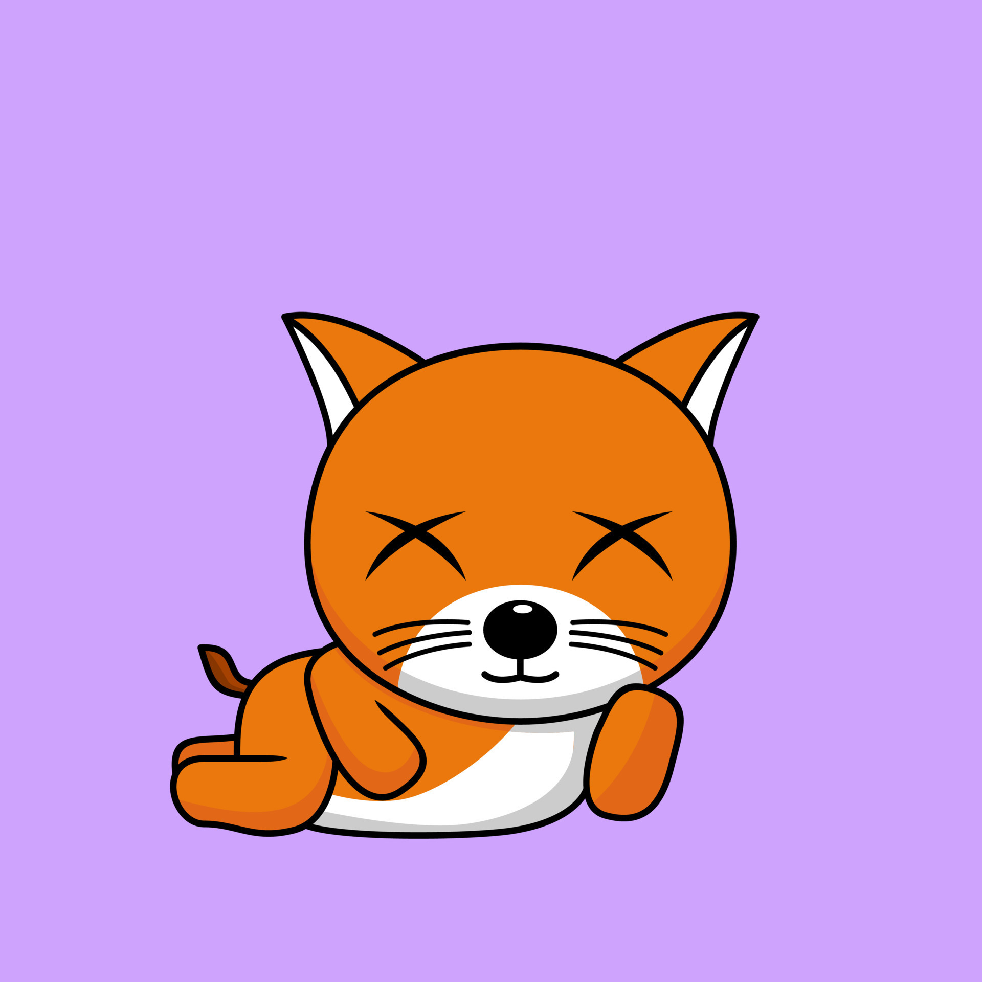 Cute orange cat character premium vector illustration 14907352 Vector