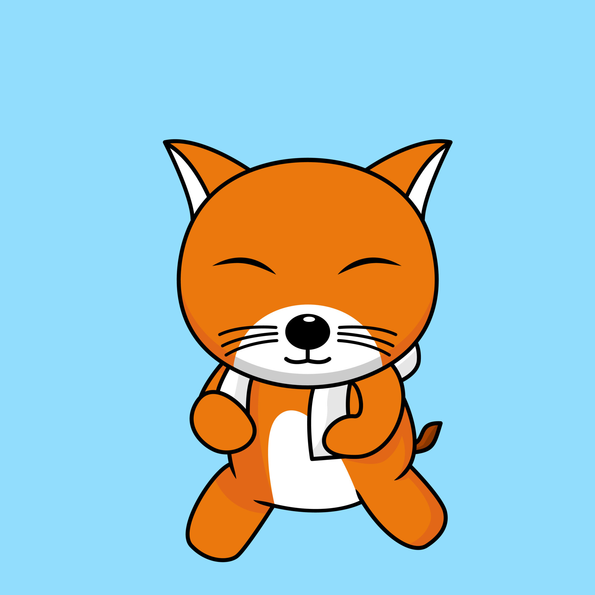 Cute orange cat character premium vector illustration 14907364 Vector