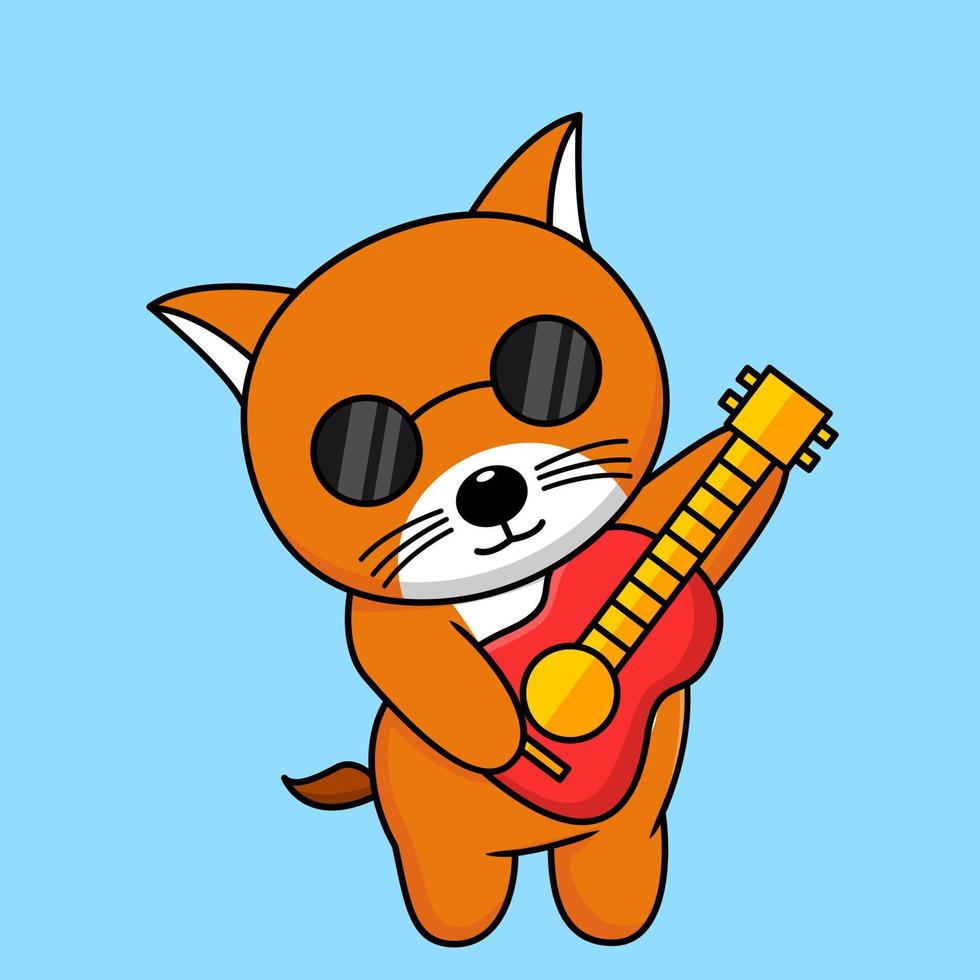 ilustración de vector premium de personaje de gato naranja lindo