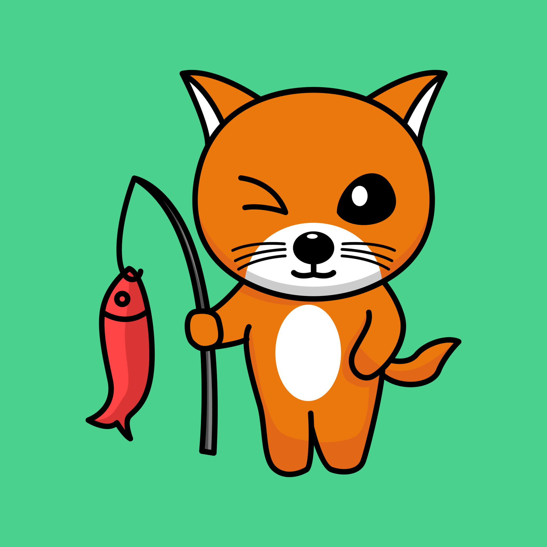 Cute orange cat character premium vector illustration 14907372 Vector