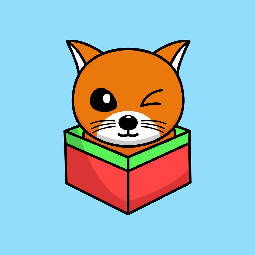 Cute orange cat character premium vector illustration