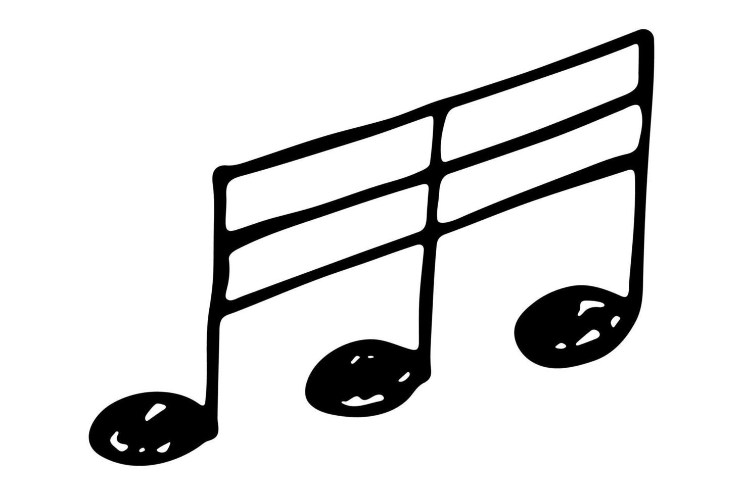 garabato de nota musical. símbolo musical dibujado a mano. elemento único para impresión, web, diseño, decoración, logotipo vector